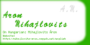 aron mihajlovits business card